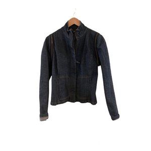 VINTAGE By JORDACHE Zippered Denim Structured Blazer Jacket. Size L